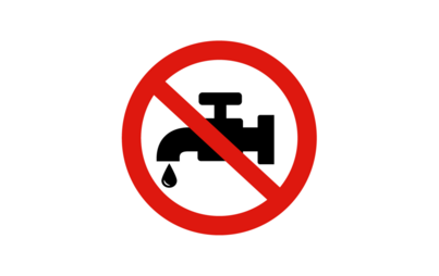 Znak zakazu z kapiącym kranem